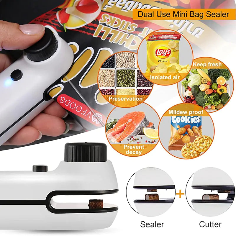 USB Mini Bag Sealer Cutter